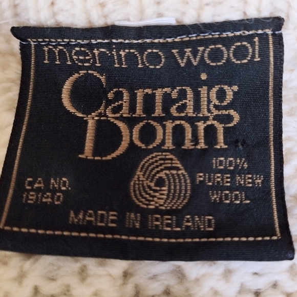 Carriage Donn Beige 100% Merino Wool Fisherman's Sweater Sz S - Picture 6 of 7